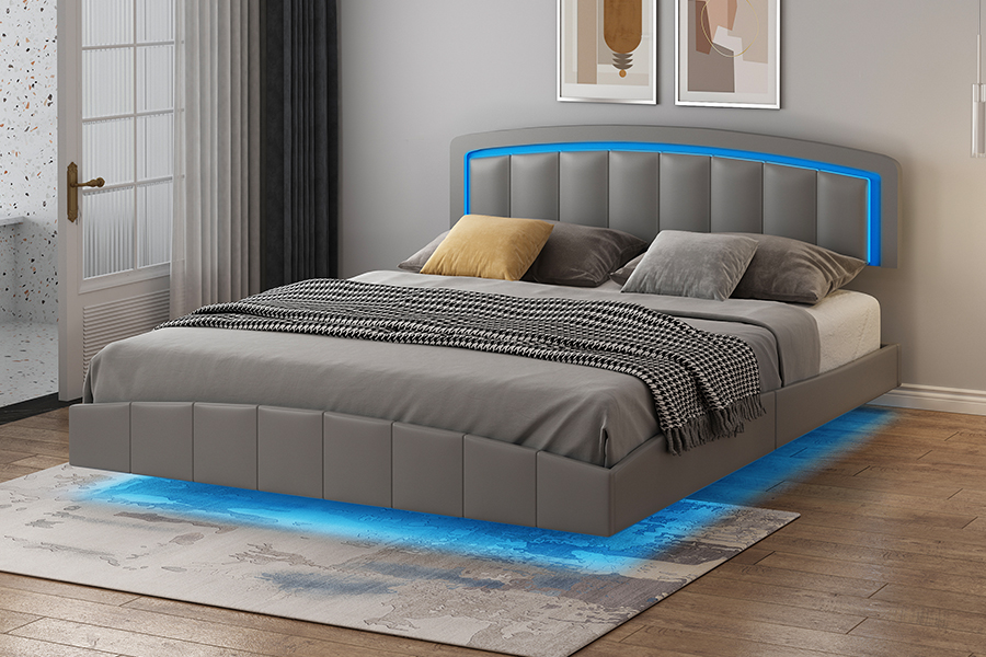 4468-1 LED-pehmustettu kelluva sängyn runko