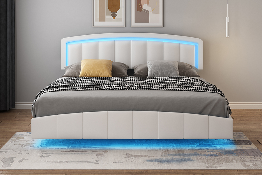 4468-1 LED-pehmustettu kelluva sängyn runko
