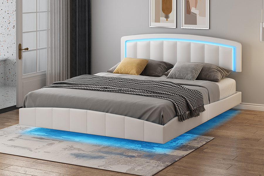 4468-1 LED-pehmustettu kelluva sängyn runko