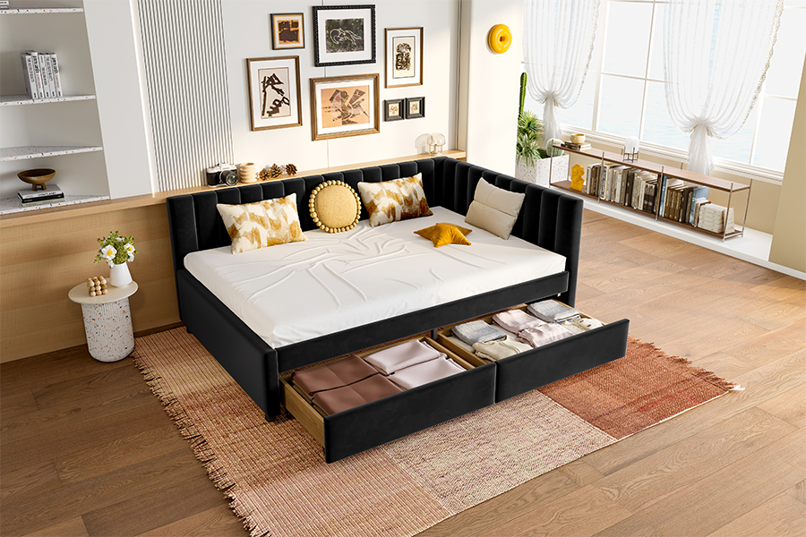4856D Storage Velvet vuodesohva pieniin tiloihin