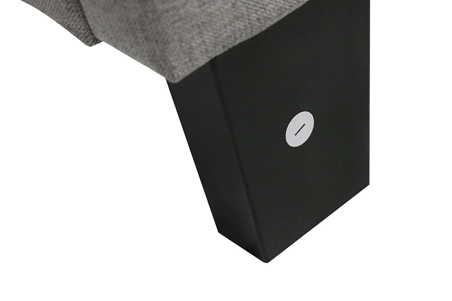 N7 Grey Fabric Button Tuftattu päätypehmustettu sänky