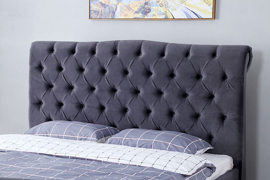 1304 Velvet Fabric verhoiltu puurunkoinen pehmustettu sänky