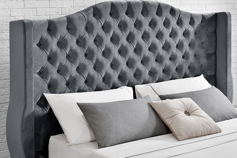 1268 Luxury Style Kangasverhoilu Pehmustettu sänky