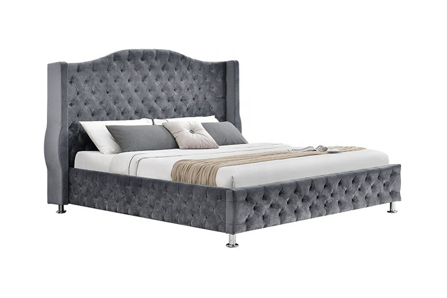1268 Luxury Style Kangasverhoilu Pehmustettu sänky