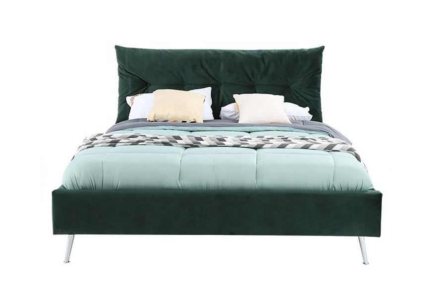 1392 Moderni Simple Style Velvet Fabric -pehmustettu sänky
