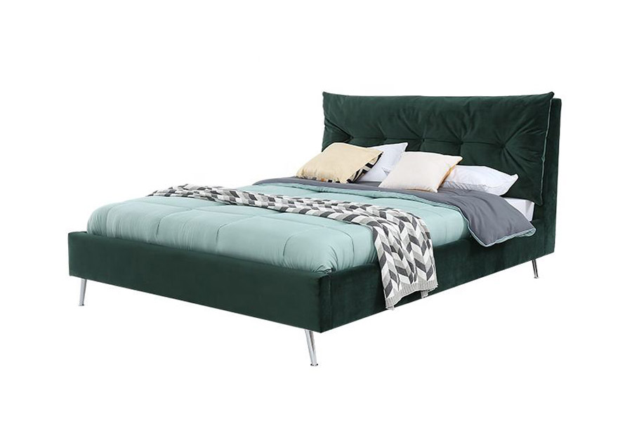 1392 Moderni Simple Style Velvet Fabric -pehmustettu sänky