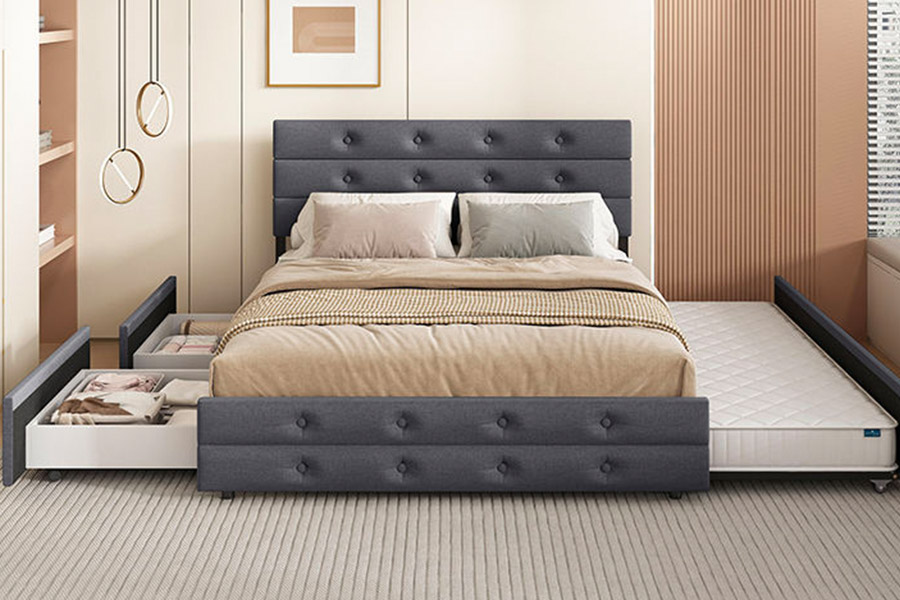 1385 Modern Lift up Hotel Bed Frame Laatikot Säilytys Sängyn runko