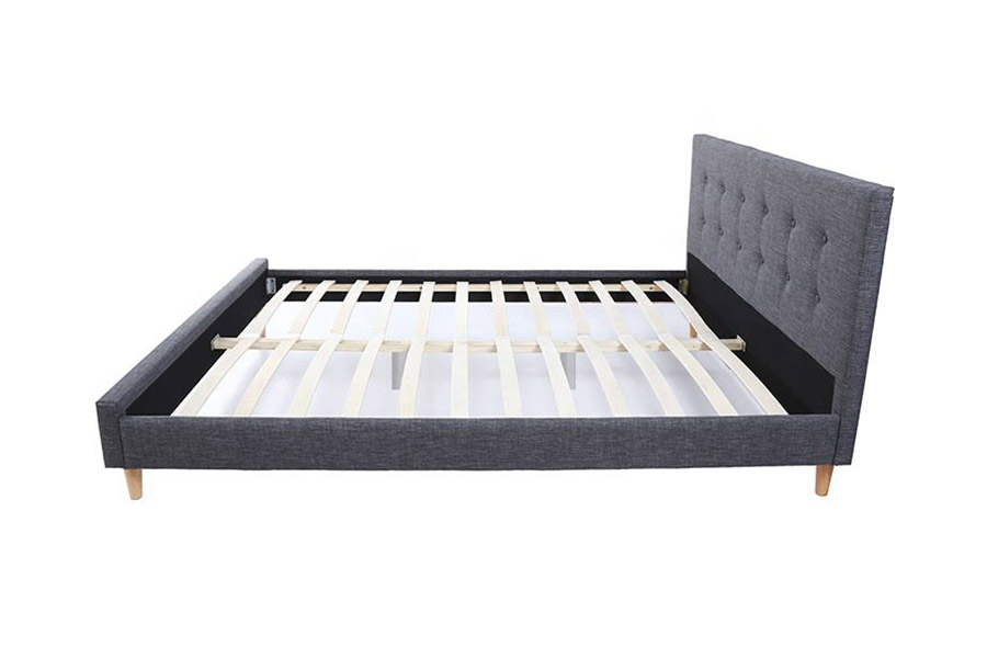 1380 Scandinavian Beds Tummanharmaa kangaspehmustettu sänky