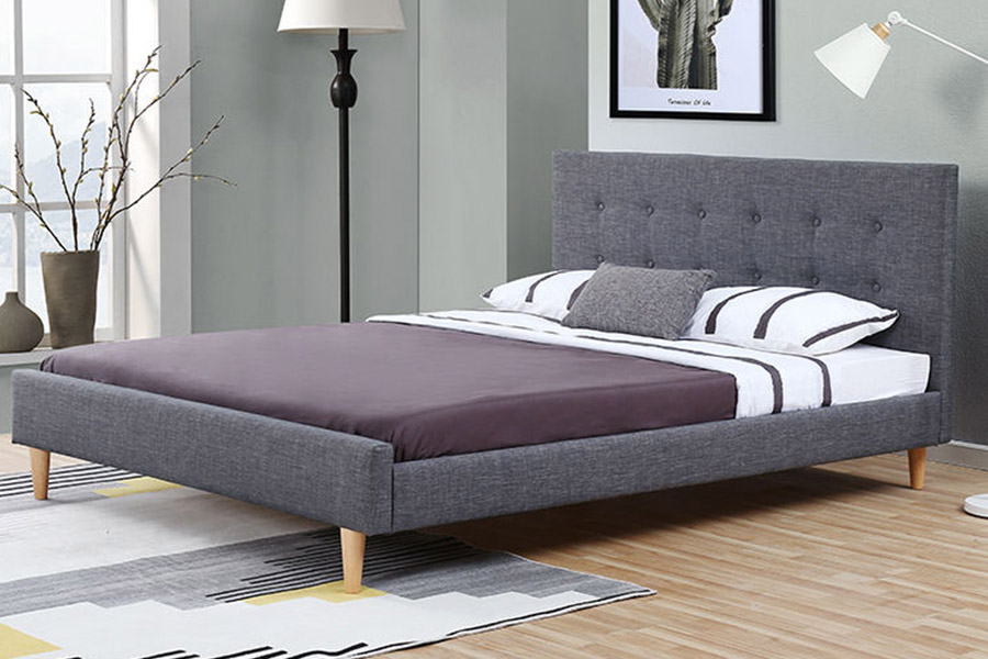 1380 Scandinavian Beds Tummanharmaa kangaspehmustettu sänky