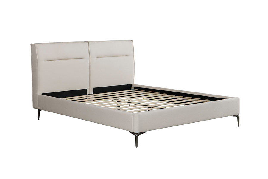 4266 Vetoketjullinen sängynpääty liinavaatteet beige pehmustettu sänky