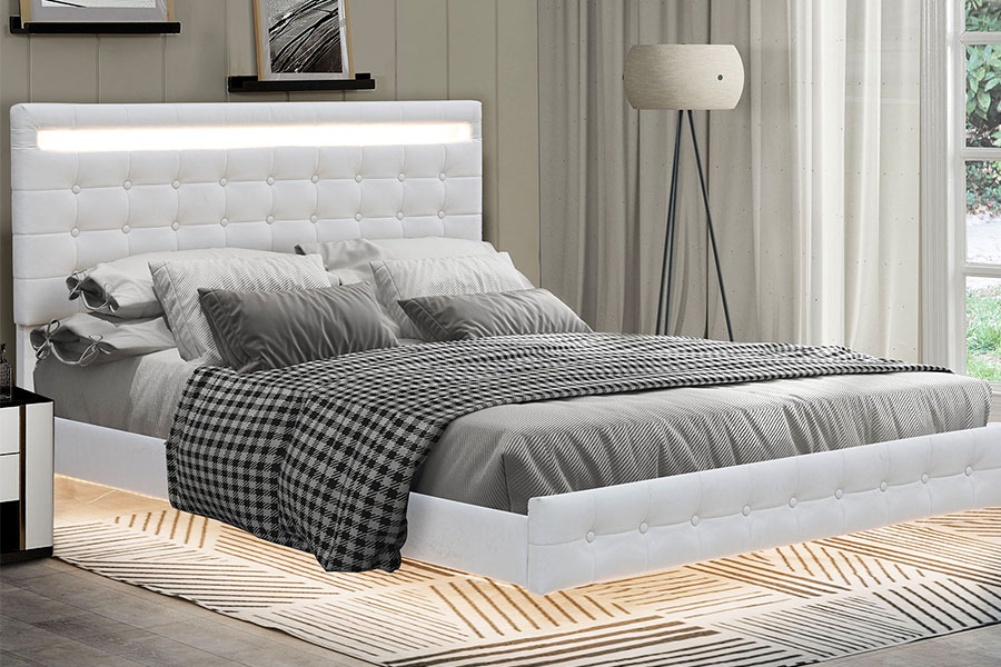 4209 King-size säädettävä LED-pehmustettu sängyn runko