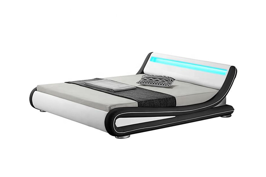 1137-1 Smart LED King Storage Nahkaverhoiltu sängyn runko