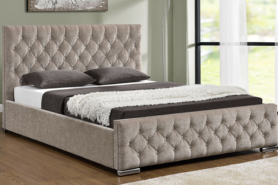 1151G Luxury Velvet Lift King Storage tuftattu sängyn runko