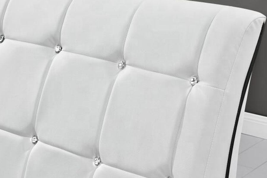 1144-1 Tufted Faux Leather Luxury LED-pehmustettu sängyn runko