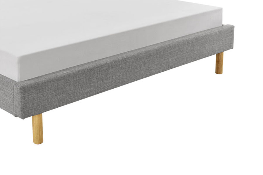 1159B Moderni Wood Feet Pellavakangas Korkealaatuinen yhden hengen sänky