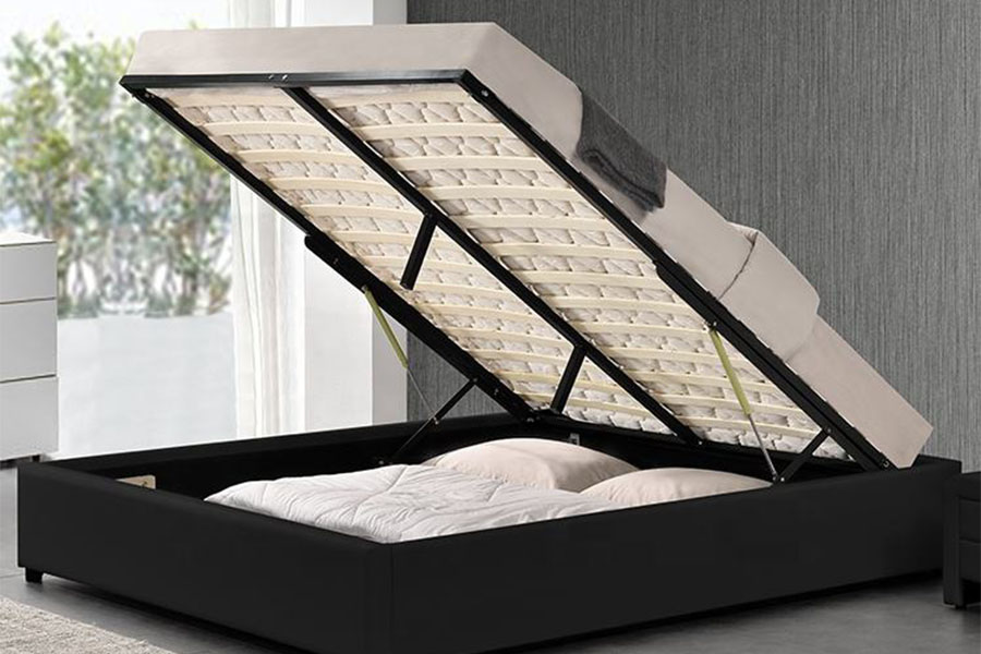 1155G Modern Faux Leather Hotel kaasuhissin säilytyssänkykehys