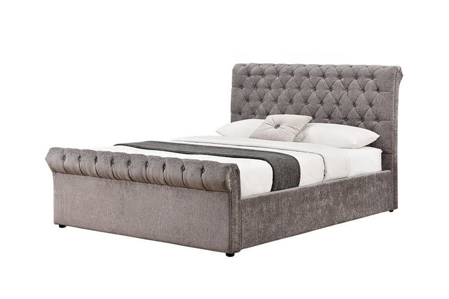 1208G Chesterfield Chenille-Velvet Reki Ottomaanien säilytyssänkykehys